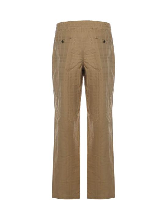  버버리 스트레이트 팬츠 체크 코튼 팬츠 베이지 - BURBERRY