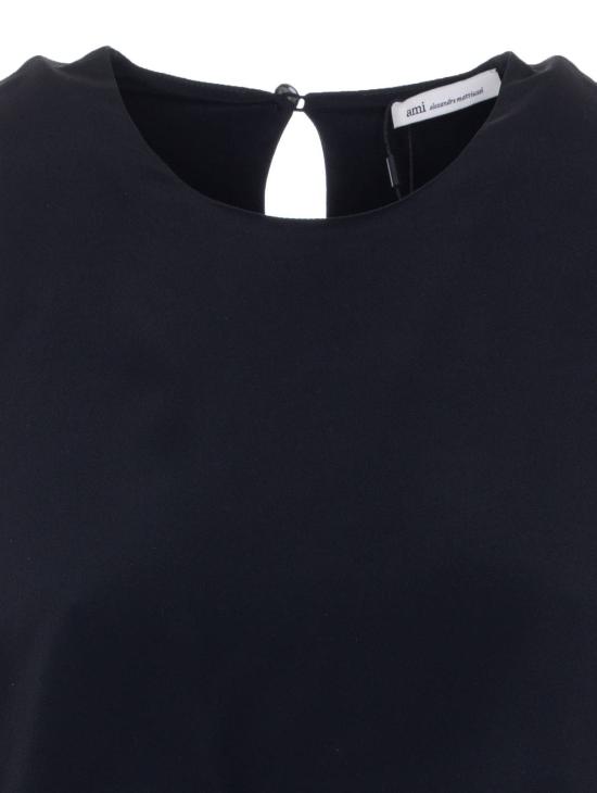  아미 숏 원피스 알렉상드르 마티우시 미니 러플 드레스 블랙 - AMI