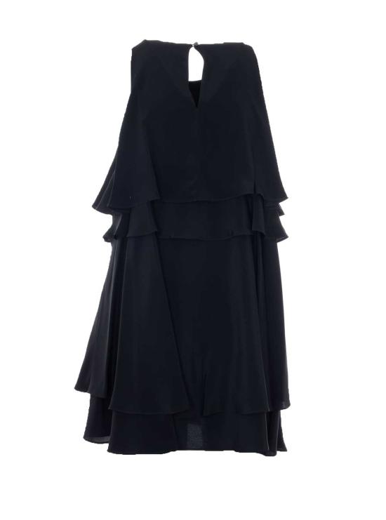  아미 숏 원피스 알렉상드르 마티우시 미니 러플 드레스 블랙 - AMI