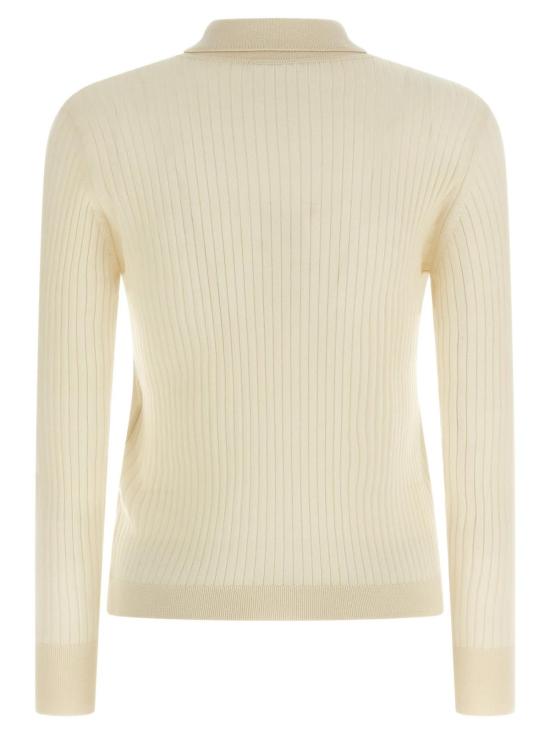  막스마라 긴팔 티셔츠 Max Mara Mxp Gitano 폴로 셔츠 화이트 - MAX MARA