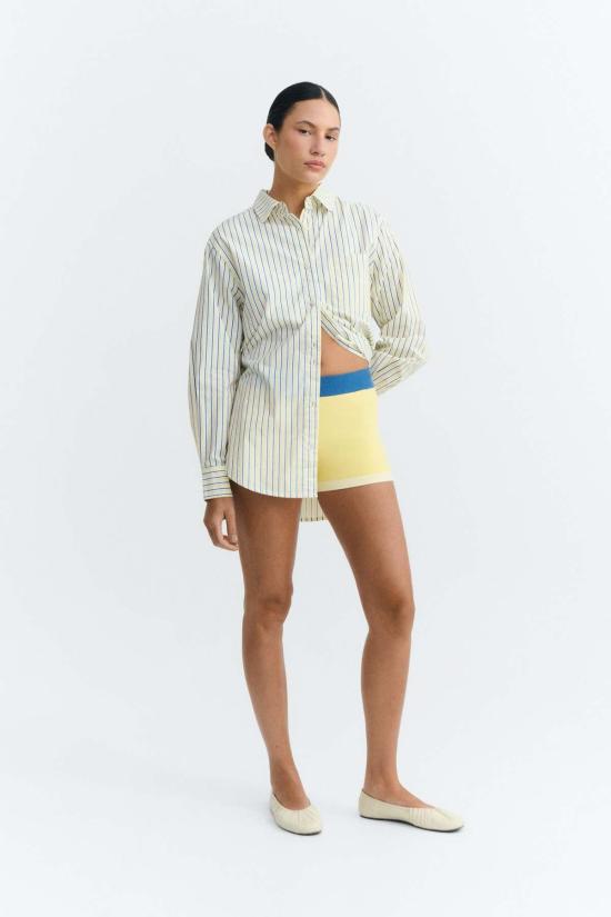  띵킹 뮤 숏팬츠 씽킹 무 커스터드 루디 니트 반바지 노란색 - THINKING MU