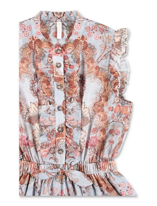  [키즈] 짐머만 오버롤 데이라이트 키즈 프릴 플레이수트 데님 플로럴 - ZIMMERMANN