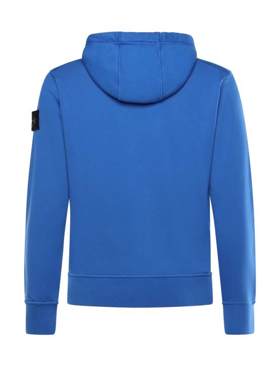  스톤 아일랜드 긴팔 티셔츠 코튼 로고 스웨트셔츠 브라이트 블루 - STONE ISLAND