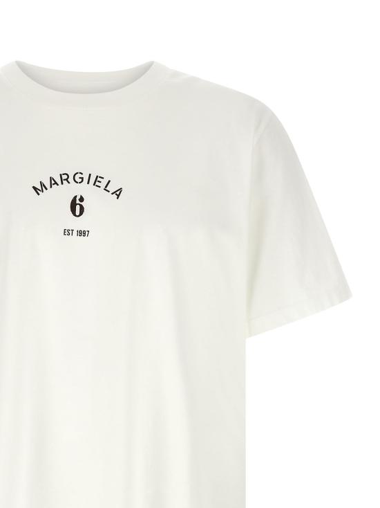  MM6 메종마르지엘라 반팔 티셔츠 Mm6 메종 마르지엘라 프린트 티셔츠 화이트 - MM6 MAISON MARGIELA