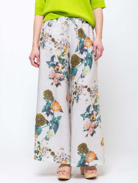  Replika 팔라초 팬츠 레플리카 린넨 플로럴 드로스트링 - OTHER BRANDS