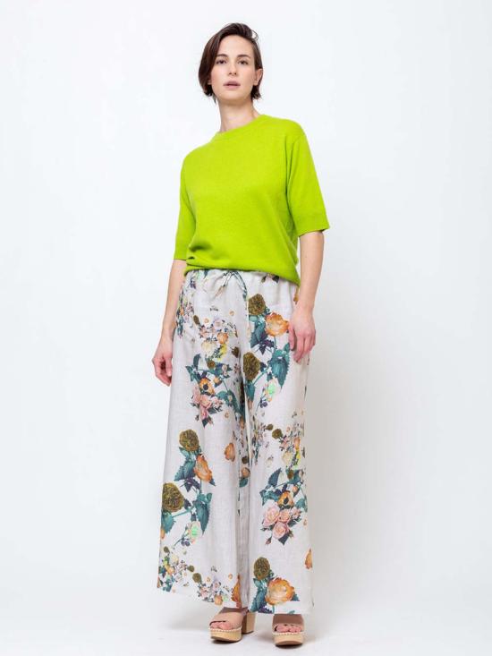  Replika 팔라초 팬츠 레플리카 린넨 플로럴 드로스트링 - OTHER BRANDS