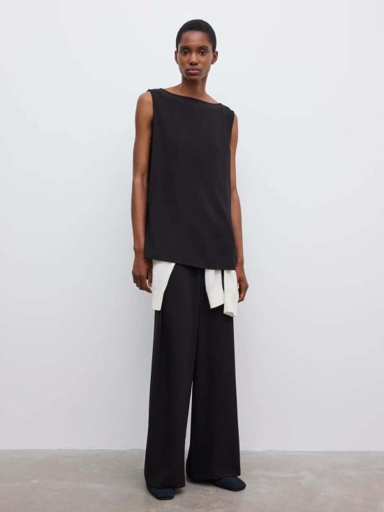  House of Dagmar 블라우스 하우스 오브 다그마 슬리브리스 크레이프 탑