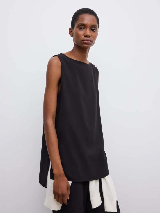  House of Dagmar 블라우스 하우스 오브 다그마 슬리브리스 크레이프 탑 - OTHER BRANDS