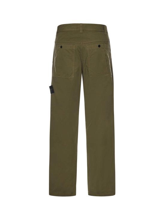  스톤 아일랜드 치노 팬츠 코튼 립스톱  밀리터리 그린 - STONE ISLAND
