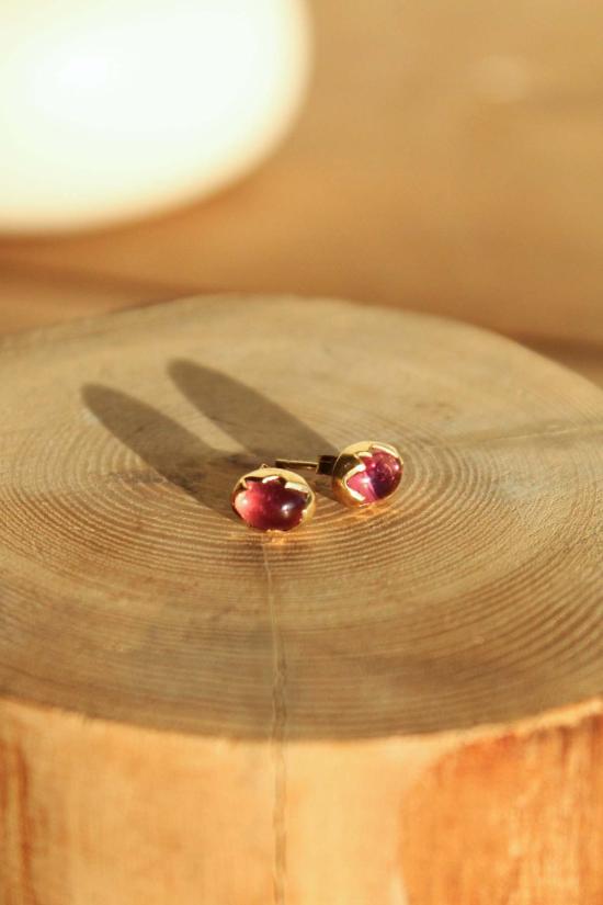  아네트 페르디난센 이어링 18k 핑크 투르말린 에그 스터드 귀걸이 (옐로우 골드/핑크) - ANNETTE FERDINANDSEN