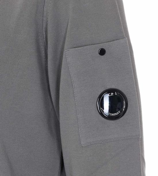  씨피 컴퍼니 긴팔 티셔츠 C.P. 회사 로고 스웨터 (회색) - C.P. COMPANY