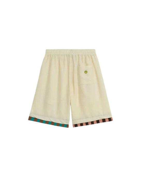  바로우 숏팬츠 비스코스 혼방 버뮤다 로고 프린트 반바지 (베이지) - BARROW