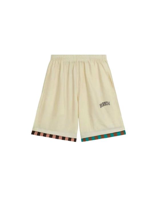  바로우 숏팬츠 비스코스 혼방 버뮤다 로고 프린트 반바지 (베이지)