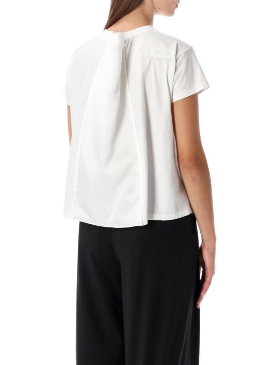  마르지엘라 반팔 티셔츠 메종  슬림핏 코튼 저지 티셔츠, 독특한 주름 패널 디테일, 블랙 색상 - MAISON MARGIELA