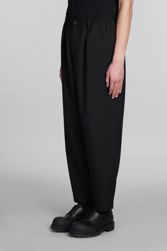  마르니 스트레이트 팬츠 트로피컬 울 팬츠 블랙 - MARNI