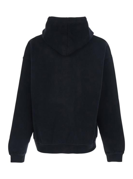  디스퀘어드2 긴팔 티셔츠 Dsquared2 후드티 (드로스트링 후드 및 전면 로고 포함, 면 소재, 블랙) - DSQUARED2