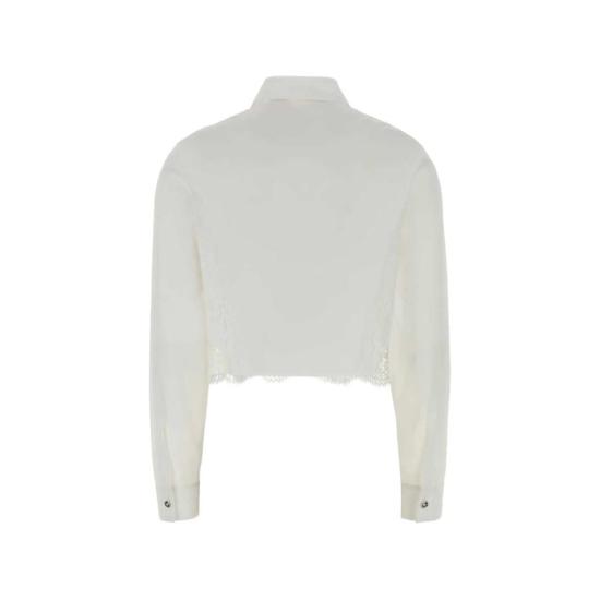  베르사체 셔츠 레이스 디테일 셔츠 화이트 - VERSACE