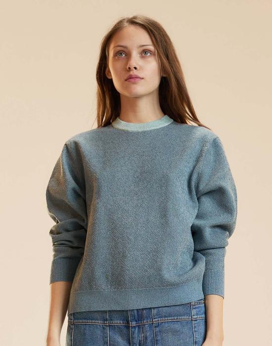  신시아 로리 스웨터 신시아 로울리 메탈릭 니트 크루넥  블루 - CYNTHIA ROWLEY