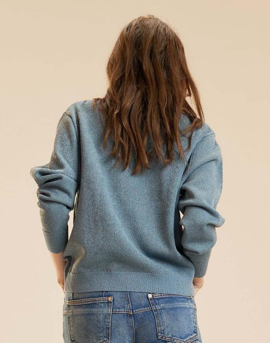  신시아 로리 스웨터 신시아 로울리 메탈릭 니트 크루넥  블루 - CYNTHIA ROWLEY