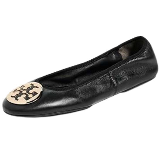  토리버치 플랫 슈즈 레바 트래블 발레 플랫 퍼펙트 블랙/골드 - TORY BURCH
