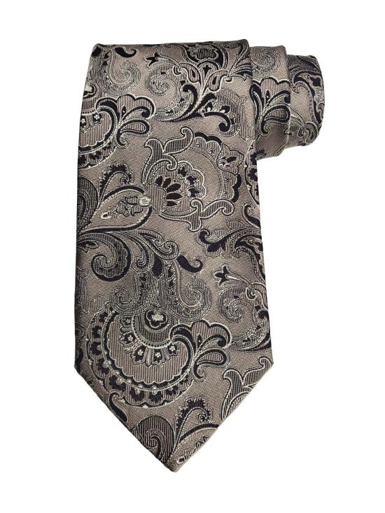  에트로 넥타이 자카드 페이즐리 프린트 실크  (그레이)