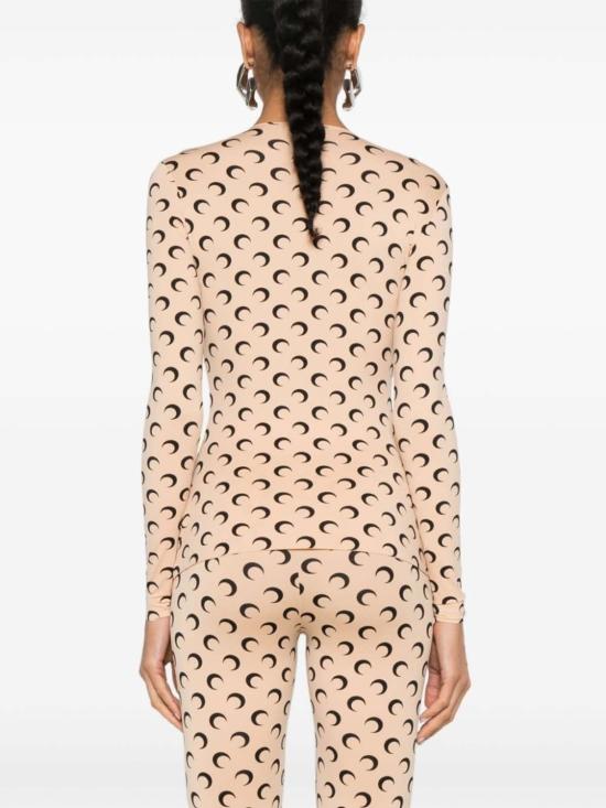  마린세르 긴팔 티셔츠 마린 세르 문 크루넥 탑 베이지 - MARINE SERRE