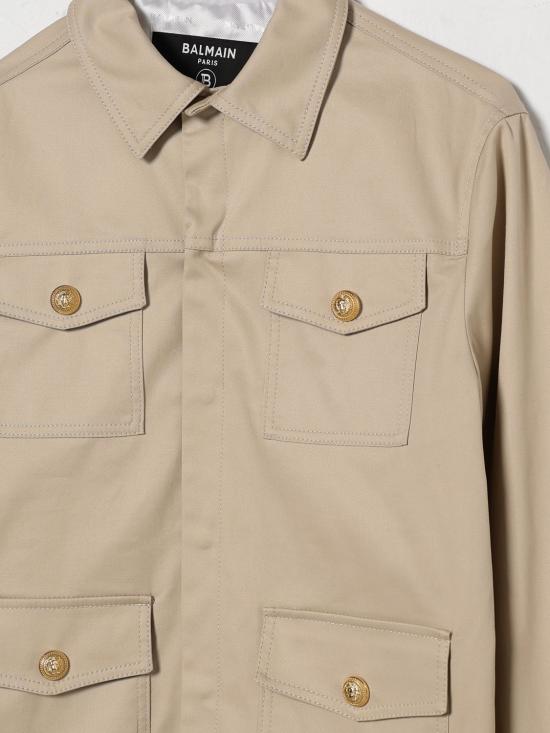 26SS [키즈] 발망 캐주얼 자켓 BY2P47G0197 107 Beige - BALMAIN