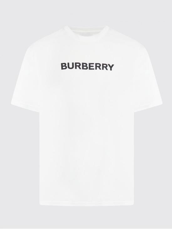 26SS 버버리 로고 프린트 코튼 오버사이즈 티셔츠 8055309 White - BURBERRY