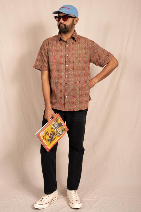  DUSHYANT. 반팔 셔츠 두샨트. 추상 기하학 프린트의 포크 셔츠 - OTHER BRANDS