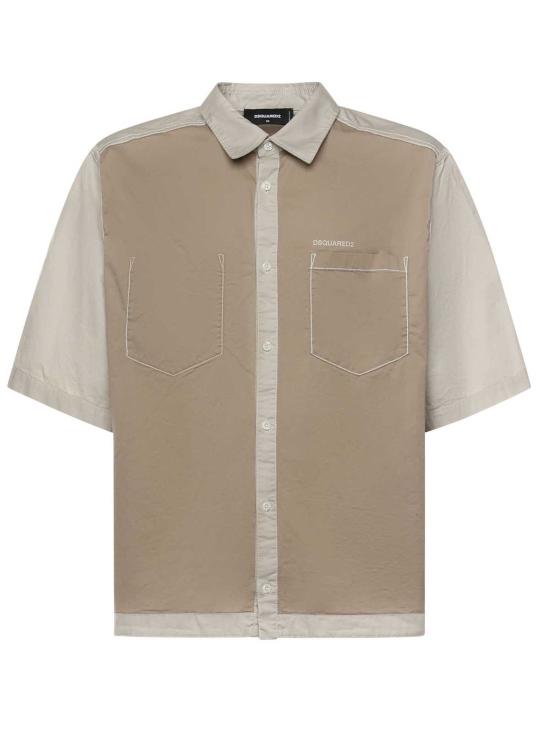  디스퀘어드2 반팔 셔츠 Dsquared2 코튼 셔츠 베이지