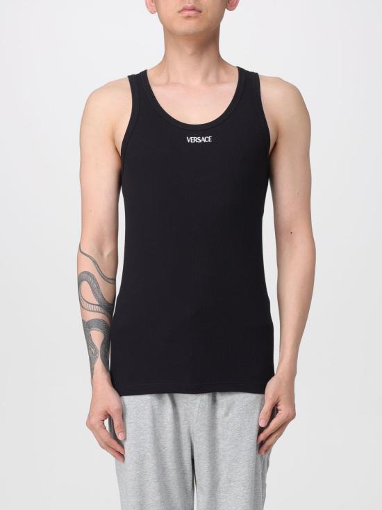 26SS 베르사체 반팔 티셔츠 10131251A09410 1B000 Black