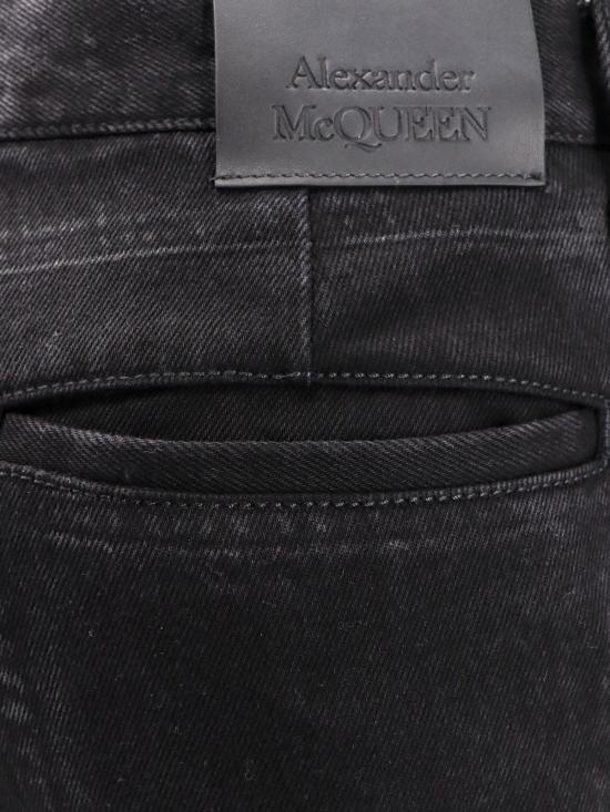  알렉산더 맥퀸 데님 팬츠 블랙 스트레이트 레그 데님 진 - ALEXANDER MCQUEEN