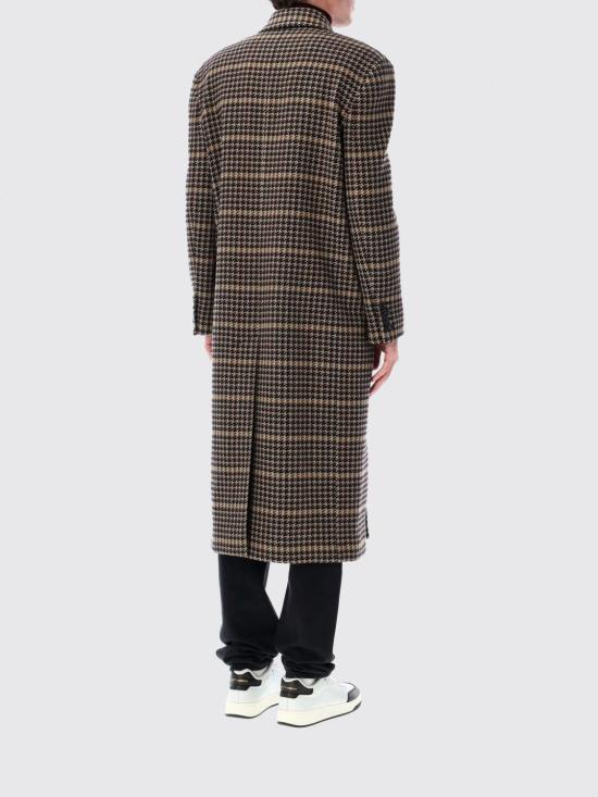 25FW 생로랑 체크 울 소재 롱 코트 845729Y3J60 1016 Multicolor - SAINT LAURENT