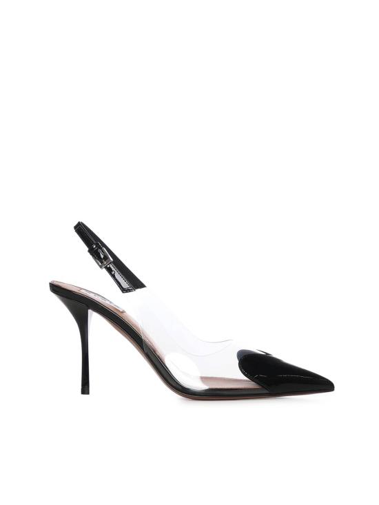  알라이아 힐/펌프스 르 쿠르 에나멜 가죽 슬링백 블랙