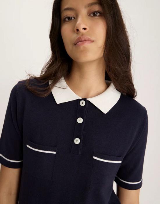  이네스 드 라 프레상쥬 숏 원피스 Ines De La Fressange 클라리스 폴로 드레스 - INES DE LA FRESSANGE