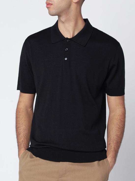 26SS 골든구스 폴로 티셔츠 GMP01412P001041 90100 Black - GOLDEN GOOSE