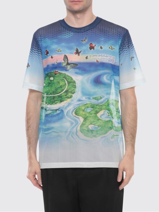 26SS 카사블랑카 반팔 티셔츠 MSP26TP071 01 Gnawed Blue - CASABLANCA