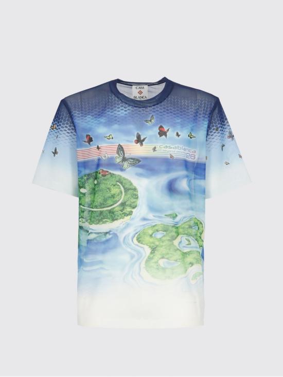 26SS 카사블랑카 반팔 티셔츠 MSP26TP071 01 Gnawed Blue