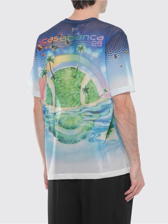 26SS 카사블랑카 반팔 티셔츠 MSP26TP071 01 Gnawed Blue - CASABLANCA