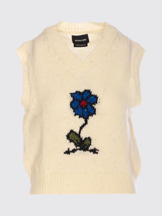 25FW 하울린 베스트 FLOWERSLEEPOVER ECRU White