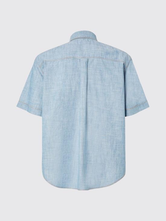 25FW 펜디 샴브레이 반소매 셔츠 FS1321AUWX F0LQ0 Blue - FENDI