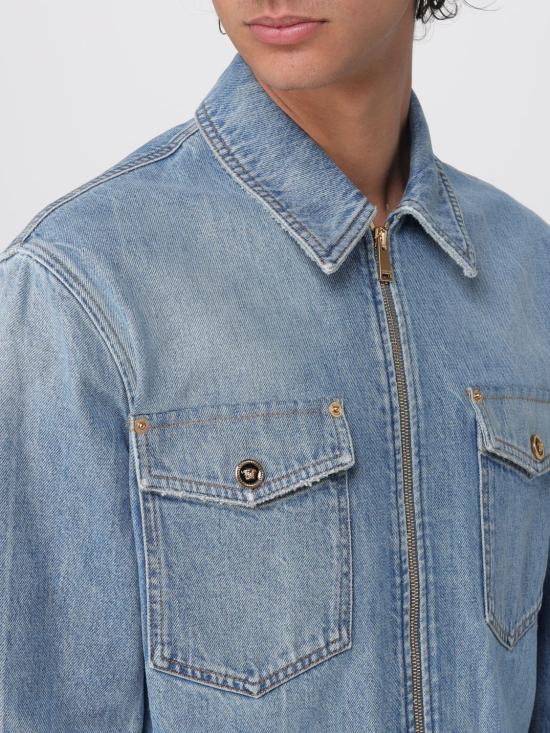 26SS 베르사체 데님 셔츠 10207231A16386 1D190 Blue - VERSACE