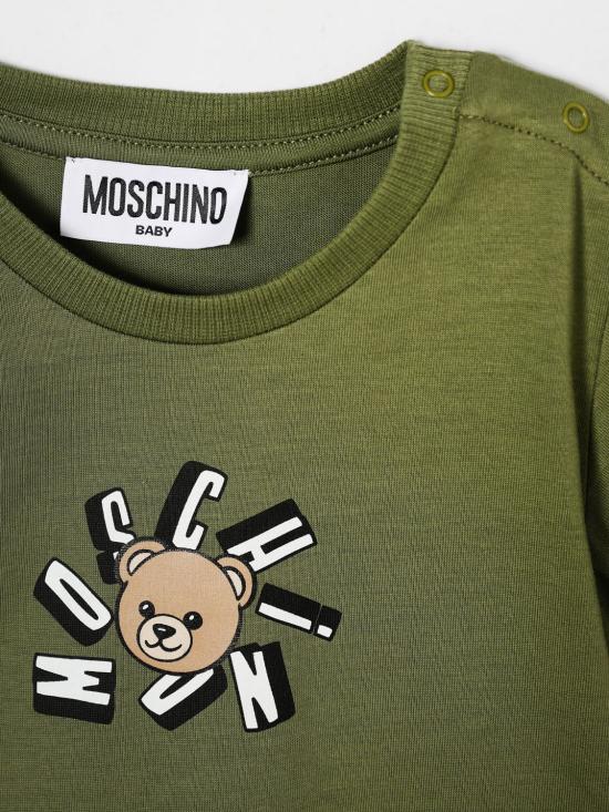26SS [키즈] 모스키노 티셔츠 MXM047LAA02 30037 Olive - MOSCHINO