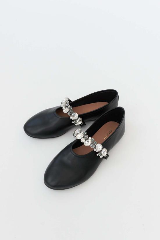  올블랙 플랫 슈즈 올 블랙 미스 블링 플랫 - ALL BLACK