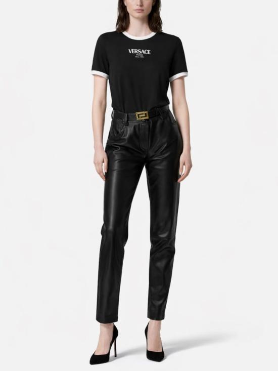  베르사체 반팔 티셔츠 로고 티셔츠 블랙 - VERSACE