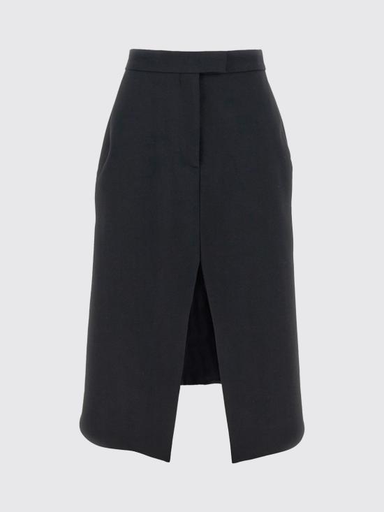 25FW 알렉산더 맥퀸 미디 스커트 848863QJAFK 1000 Black