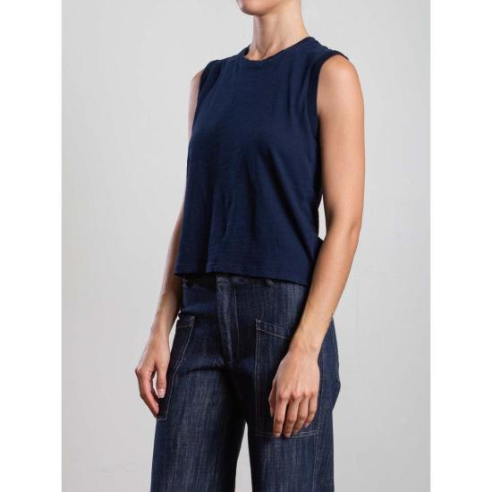  파라오 민소매 티셔츠 아바 탱크 수피마 슬럽 탱크 미드나잇 - PHARAOH