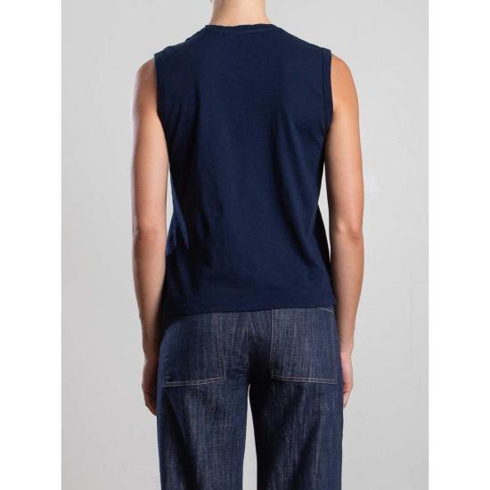  파라오 민소매 티셔츠 아바 탱크 수피마 슬럽 탱크 미드나잇 - PHARAOH