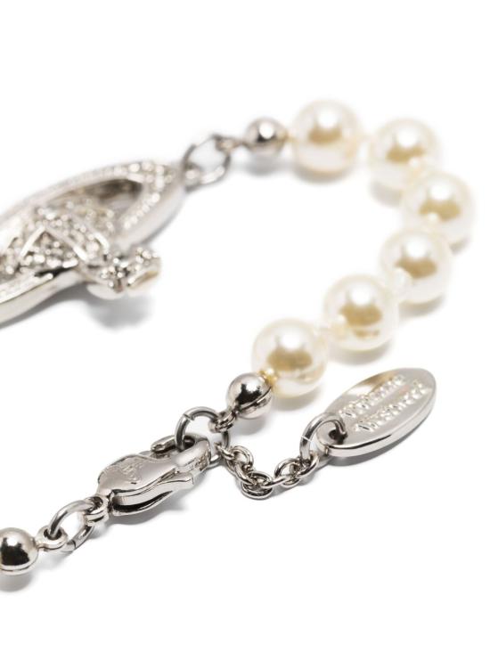 26SS 비비안웨스트우드 팔찌 61030001 02P131P131 Platinum crystal pearl - VIVIENNE WESTWOOD