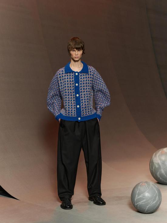  헨릭 빕스코브 가디건 Henrik Vibskov 김치 카디건 블루 파티 버블 - HENRIK VIBSKOV